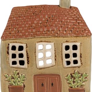 Clayre & Eef Waxinelichthouder Huis 17x10x19 cm Groen Oranje Keramiek