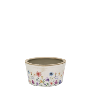 Chic Antique Fleurville Bloempot / Plantenpot – Met Wilde Bloemen decoratie – Frans-landelijke Decoratie