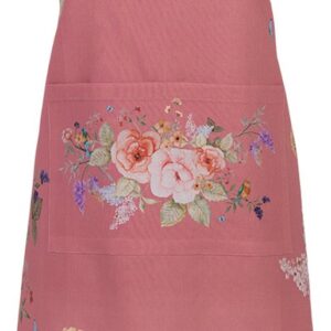 Clayre & Eef Keukenschort 70x85 cm Roze Katoen Bloemen