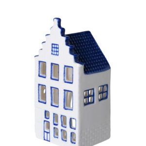 Heinen Waxinelichthouder Huisje - Trapgevel - 13 cm